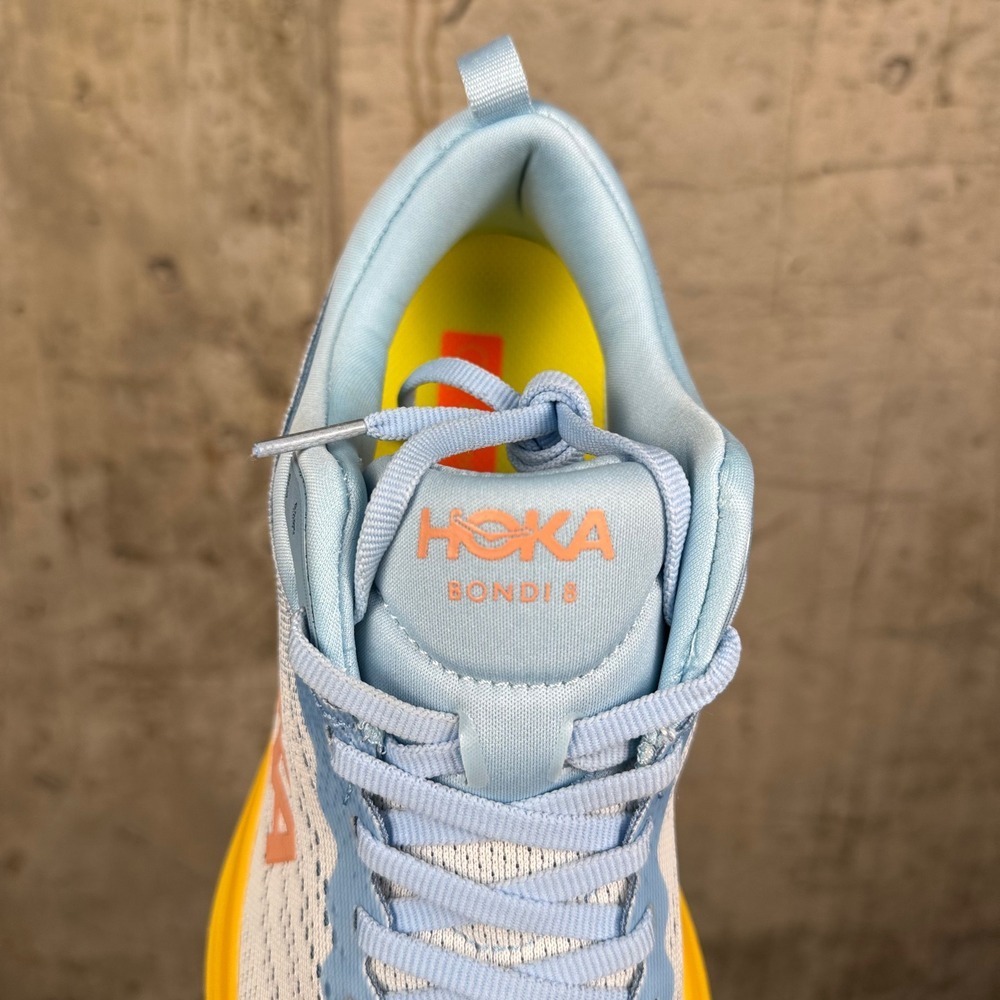 HOKA One One Bondi 8 Wide Women's Size 8D Ice Water Yellow Running Shoes NIB - Picture 7 of 16